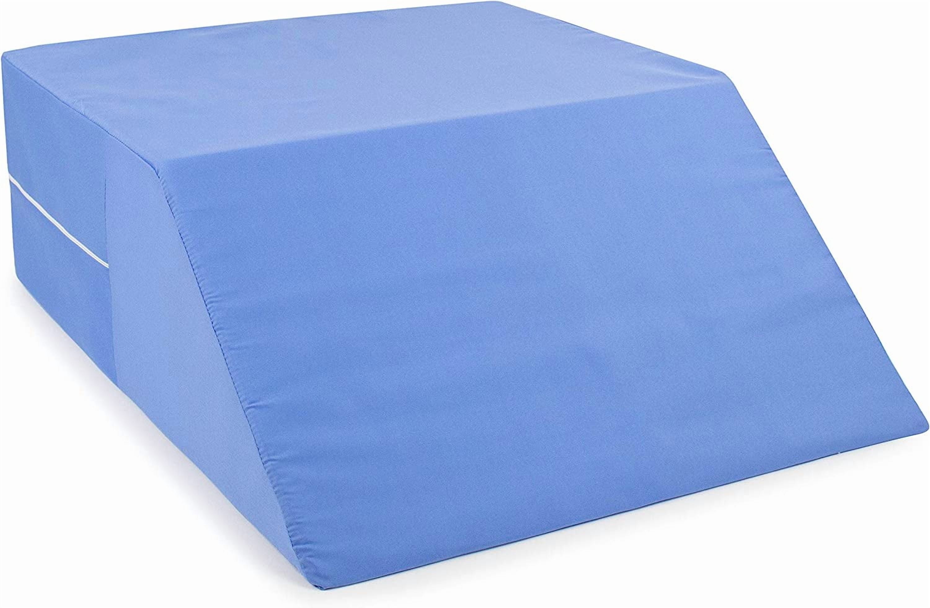 Firm Leg Wedge Pillow for Back Pain Relief, High-Density Foam Bed Pillow for Leg Elevation, Knee Pain, Post-Surgery Support, Circulation, Swelling, and Pregnancy, Blue