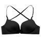 thumbnail image 2 of Gibobby Brasieres Deportivos Para Mujer Hebilla frontal Volver Moda Superficie ligera sexy Sin anillo de Ropa interior Femenina pequeño Sujetador de primavera y verano(Negro,85C), 2 of 5