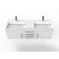 thumbnail image 5 of Amazon 60" White Wood Floating Vanity White Top and Chrome Trim, 5 of 10