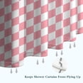 thumbnail image 6 of Pink and White Checkerboard Pattern Shower Curtain 36"x72" ,Bathroom Decorative Shower Curtains Set with 12 Hooks,Modern Waterproof Washable Shower Curtain, 6 of 6