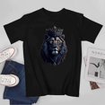 thumbnail image 2 of Afircan Lion T-shirt Blue Noble Lion shirt Crowned Lion T-shirt Gifted T-shirt Unisex tees T-shirt Art Casual tees, 2 of 5