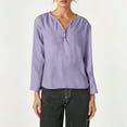 thumbnail image 2 of Casual Solid Long Sleeve V Neck T Shirt, 2 of 2