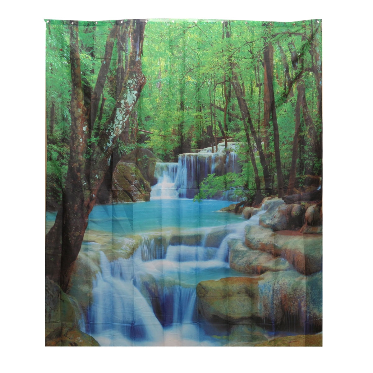 180x180Cm Polyester 3D Red Parrot Shower Curtain 3D Waterfall Thicken Fabr Y0T2