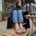 thumbnail image 5 of Cushionaire Lanky Strappy Sandals for Women, Trendy Multi-Strap Square Toe Flat Slide Womens Sandals with Cushioned Footbed, 5 of 17