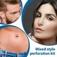 thumbnail image 6 of Hvxrjkn 79pcs Piercing Jewelry Kit Pro Piercing Kit 316L Stainless Steel Body Septum Piercing Kit 16G Belly Ring Tongue Tragus Nipple Nose Eyebrow Piercing Tools Piercing Needles Clamps, 6 of 11