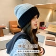 thumbnail image 3 of SikaFu Wool Cap Female Simplicity Double -Colored Splicing Autumn And Winter Korean Version Of The Two -Sided Versatile Warm And Cold Anti -Cold Baotou Coarse Wire Knitted Hat, 3 of 6