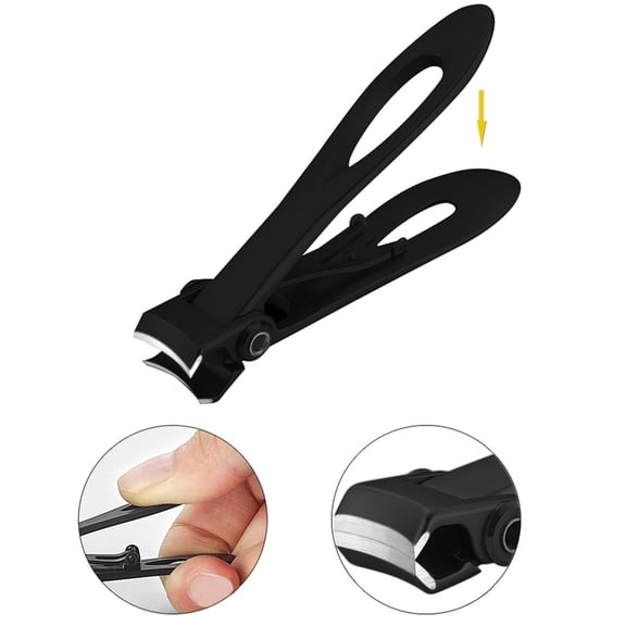 WCUCV Pedicure Tools for Feet, Nail Clipper Cutting Toenail Fingernail Cutter Stainless Steel Clippers for Thick Nails, Nail File, Black