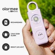 3DActive Alarmee Rechargeable Personal Safety Alarm for Women, Teens and Elderly, Pocket Size Self Defense Keychain 130dB Loud Siren with LED Light (Lavender)