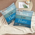 thumbnail image 6 of The Beach Throw Pillow Cover Set of 2 Cases Starfish Wooden Board Backdrop Funny Quote Outdoor Decor Pillowcase Home Square 18x18 Inch Pillow Slip, 6 of 6