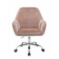 thumbnail image 6 of Home Square 2 Piece Swivel Velvet Office Chair Set in Dusky Rose, 6 of 7