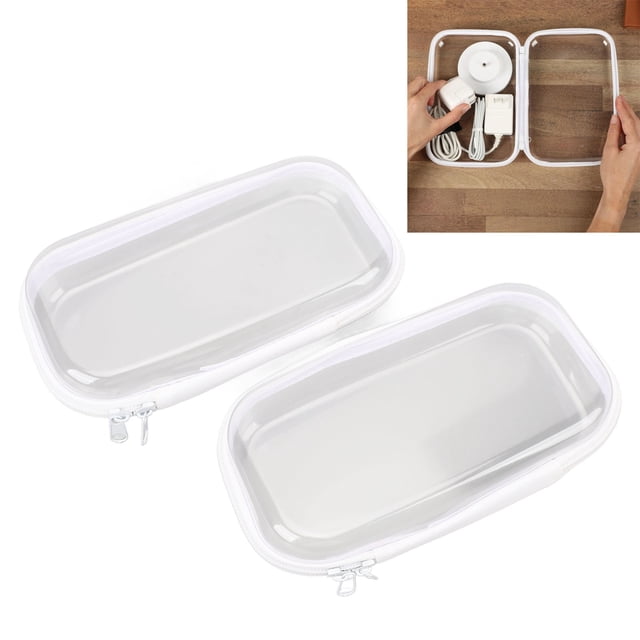 Estuche Transparente De Cara Dura, Contenedor Organizador Estuche De Almacenamiento De Cara Dura Transparente Bolsa De Cosméticos De Maquillaje PVC Multiusos Antipolvo Portátil