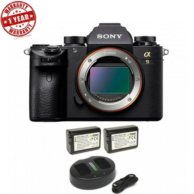 Sony Alpha a9 Mirrorless Camera (Body Only) w/ Wasabi Battery 2-Pack and Charger
