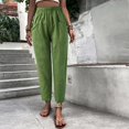 thumbnail image 5 of Sngxgn Women Casual Pants Straight Leg Drawstring Elastic Waist Loose Comfy Trousers with Pockets(Green,XXL), 5 of 8