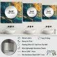 thumbnail image 4 of Designart "Gilded Sunlight Amidst Deep Blue Waters III" Abstract Painting Gold Large Square Mirror - Square Bedroom Mirror Printed Wall Decor - Modern Square Printed Wall Mirror Art, 4 of 5