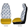 thumbnail image 2 of Blue Geometric Pattern Yellow Base Car Seat Covers Front Seats Universal Fit for Cars SUV Truck Auto Interior Accessories, 2 of 3