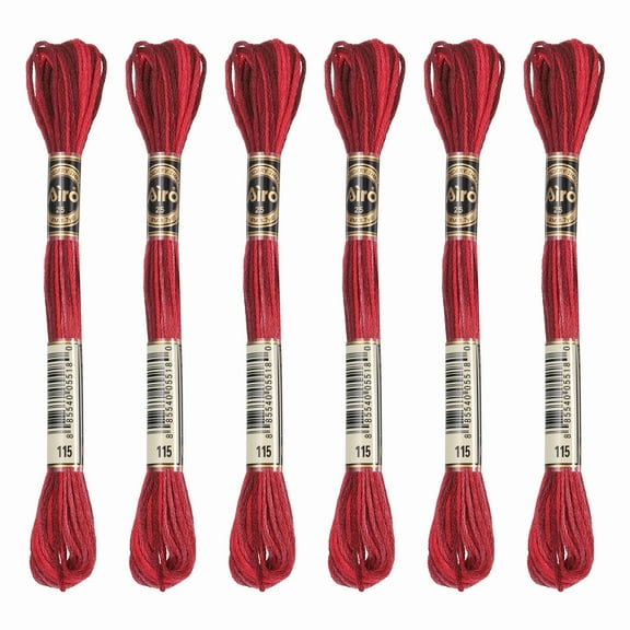 Uxcell 6 Skeins Embroidery Floss, Polyester Embroidery Threads Dark Red
