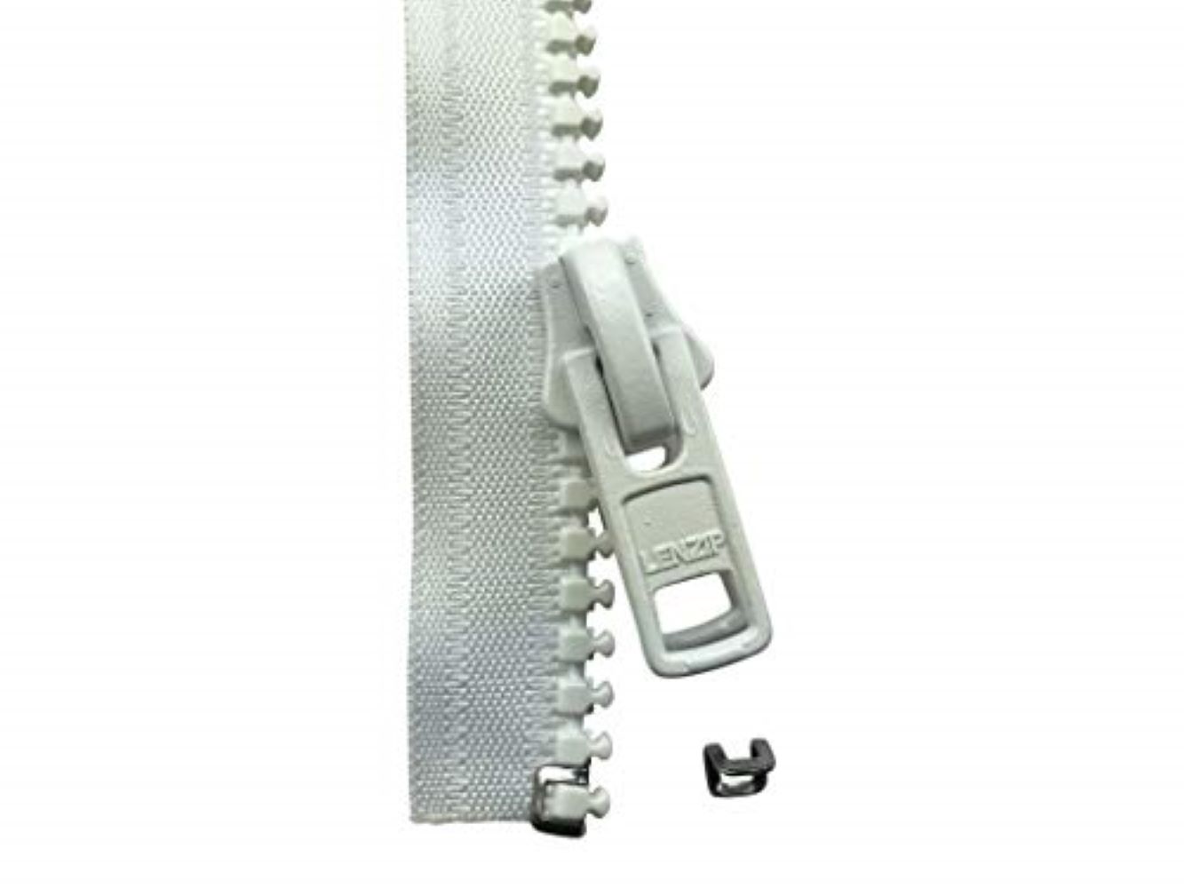 Ez-xtend Lenzip #10 Separating Zipper for Canvas - Heavy Duty Cut to Length w/Double Metal Locking Zipper Pull - Includes Stainless Steel Zipper