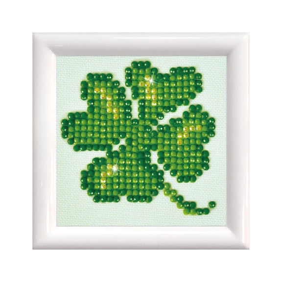 Diamond Dotz Lucky Leaves Clover Kit with Frame Diamond Painting Kits for Adults - Diamond Art Kits a Relaxing Creative Craft Kit with Dotz Gems 3"x3"