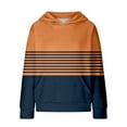 thumbnail image 6 of Mercatoo Girl Striped Hoodies Co𝐥orblock Trendy 𝐏reppy Sweatshirt Teen Fall Winter Casual Long Sleeve Pullover with Poket, 6 of 7