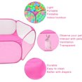 thumbnail image 3 of Outdoor Foldable Pet Playpen Breathable Small Animals Tent Transparent Pet Exercise Fence Rabbit Play Pen Cage for Small/Medium Dogs, Designed for Camping, Yard(Pink), 3 of 5