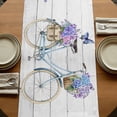 thumbnail image 5 of Table Runners 72 Inches Long Dress Scarves, Purple Flowers Farmhouse Kitchen/Dining Table Runner, Coffee Tablerunners, Weeping Spring Floral Bicycle Wooden 14x72 Inch, 5 of 9