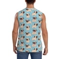 thumbnail image 4 of Xecao Funny Cartoon Pugs Print Men's Tank Top: Sleek Sleeveless Tee for Casual Sports and Beach Occasions-Medium, 4 of 7