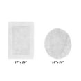 thumbnail image 2 of Better Trends 2 Piece Premium Bathroom Rug Set 100% Cotton Soft Tufted Reversible Bath Rug Water absorbent Bath Mat for Bathroom Shower and Tub Use, Edge Collection White (18" x 20" | 17" x 24"), 2 of 4