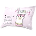 thumbnail image 2 of No Drama Llama On Pink Velvet Oblong Lumbar Plush Throw Pillow Cover/Shams Cushion Case 20x36in Decorative Invisible Zipper Design for Couch Sofa Pillowcase Only, 2 of 7