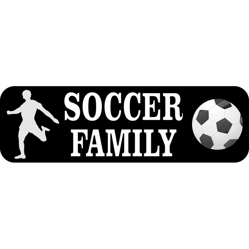 10in x 3in Soccer Family Bumper Sticker Vinyl Vehicle Sports Decal