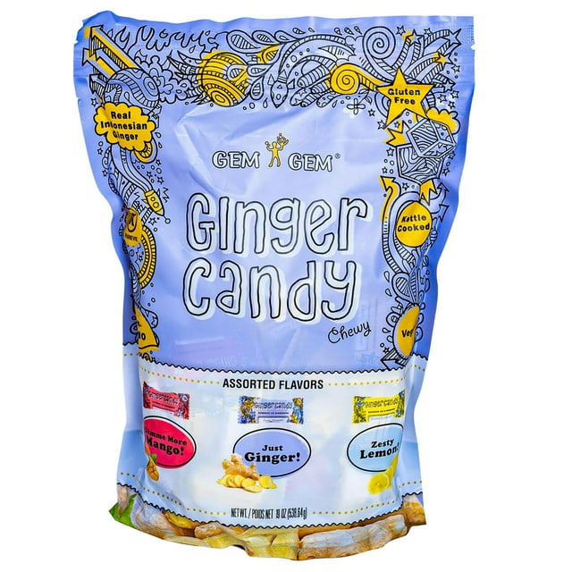 Gem Gem Chewy Ginger Candy Variety Pack, 19oz.
