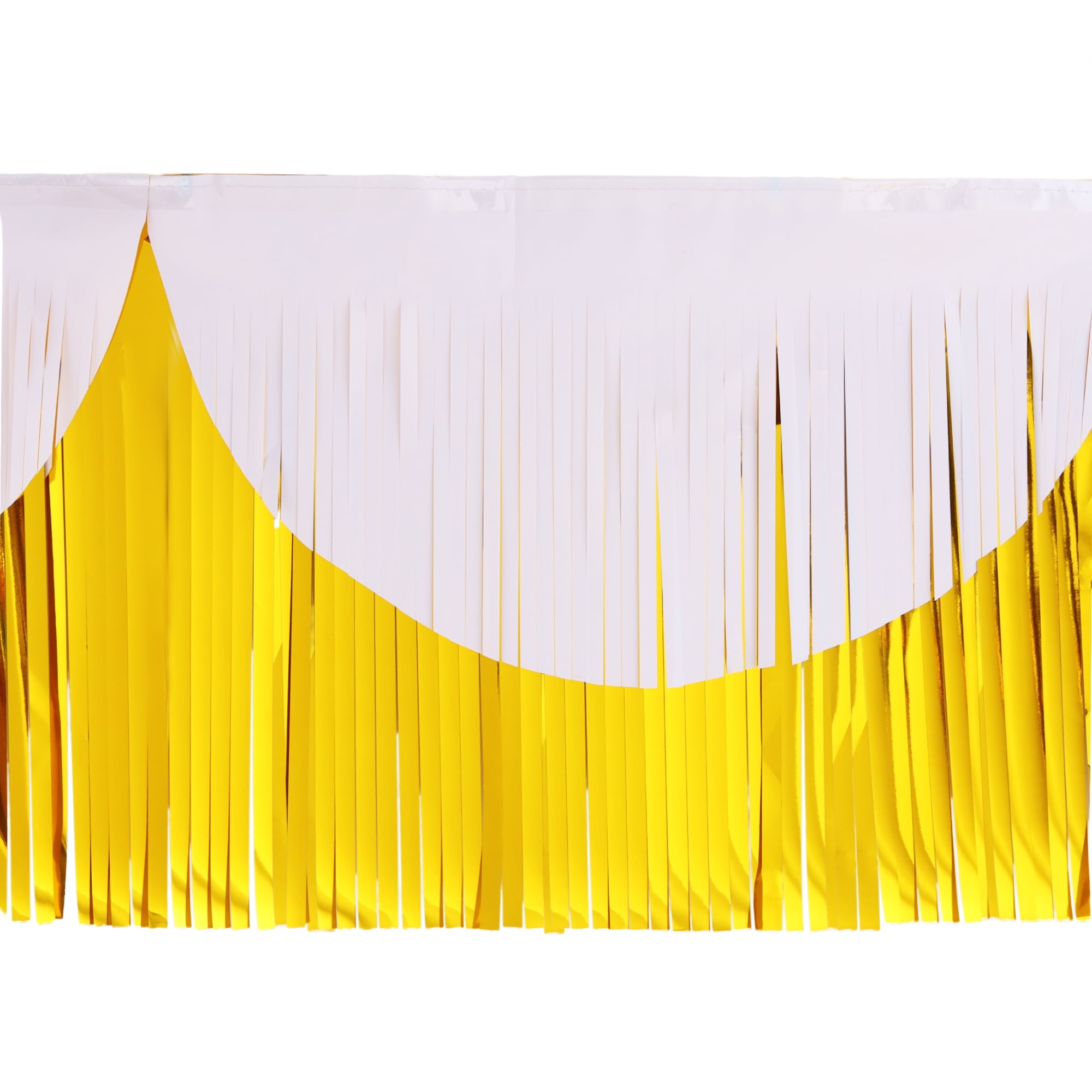 2 Count, Gold: 9.1 FT (2.8 M), White: 13.1 FT (4 M), Gold/White Foil Fringe, Banners, by Way To Celebrate