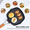 thumbnail image 6 of YAHHU Premium Nonstick Grilling Pan for Stove Top Square Grill Pan Skillet Versatile Griddle with Ergonomic Wood Handle for Indoor and Outdoor Cooking Iron Steak Frying Pan 17.3 in / 44 cm Black, 6 of 9