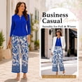 thumbnail image 4 of VDJ Two Piece Sets for Women 3/4 Length Sleeve Outfits Summer Fall 2026 Vacation Boho Beach Wide Leg Pants Clothing Matching Sets, 4 of 9