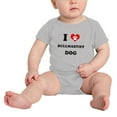 thumbnail image 2 of I Heart Bullmastiff Dog Funny Cute Baby Rompers Baby Clothes (Gray, 3-6 Months), 2 of 5