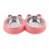 Stainless Steel Pet Dog Food Water Feeding Bowl Puppy Elevated Stand Feeder Red