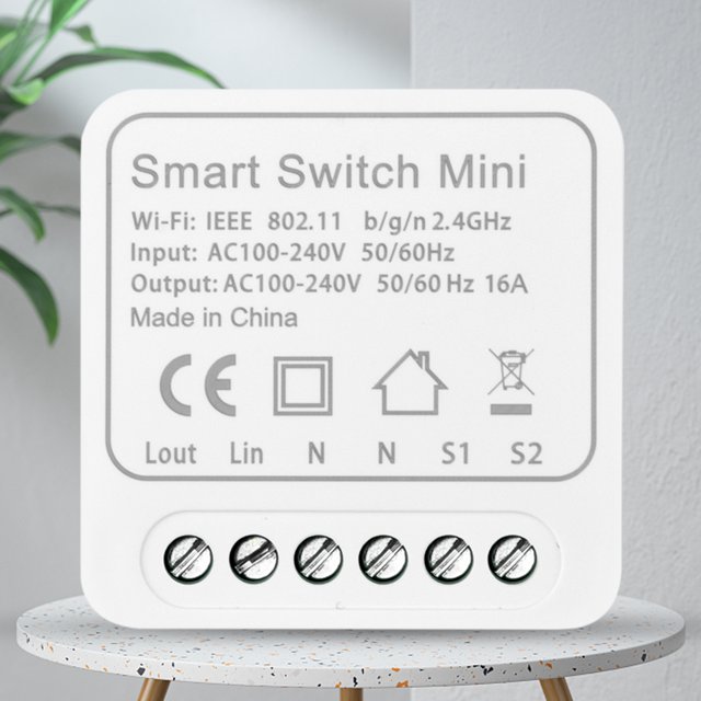 Interruptor Inteligente Tuya Smart WiFi Interruptor de luz Temporizador de 2 vías 16A Módulo de interruptor de control remoto por voz