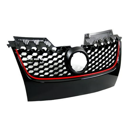 - Audrfi Fit:VW MK5 06-09 GTI 05-10 Jetta Honeycomb Mesh Style Front Grille With Red Trim