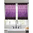 thumbnail image 2 of Purple Geometric Sheer Curtains 45 Inch Length 2 Panels Set Window Treatments, Ombre Modern Abstract Art Rod Pocket Semi Curtains for Living Room/Bedroom/Kitchen Décor, 104"W x 45"L, 2 of 7
