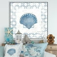 thumbnail image 2 of Designart ' Navy Blue Scallop Shell ' Nautical & Coastal Framed Canvas, 2 of 3