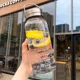 thumbnail image 4 of Botella de agua de gran capacidad de 1 l, transparente, para leche, jugo, viajes al aire libre, deporte, portátil, para beber, botella de vidrio para té, 4 of 5