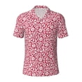 thumbnail image 2 of Daiia Red Flowers Pattern Men’s Polo Shirts,Solid Deck Shirt,Classic Fit, Breathable Cotton Polo for Casual and Sport Wear-XX-Large, 2 of 9