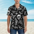 thumbnail image 2 of Balery Skull bird bat spider Camisas hawaianas de manga corta para hombre, camisas playeras de corte holgado, camisas de vacaciones con botones,X-Large, 2 of 7