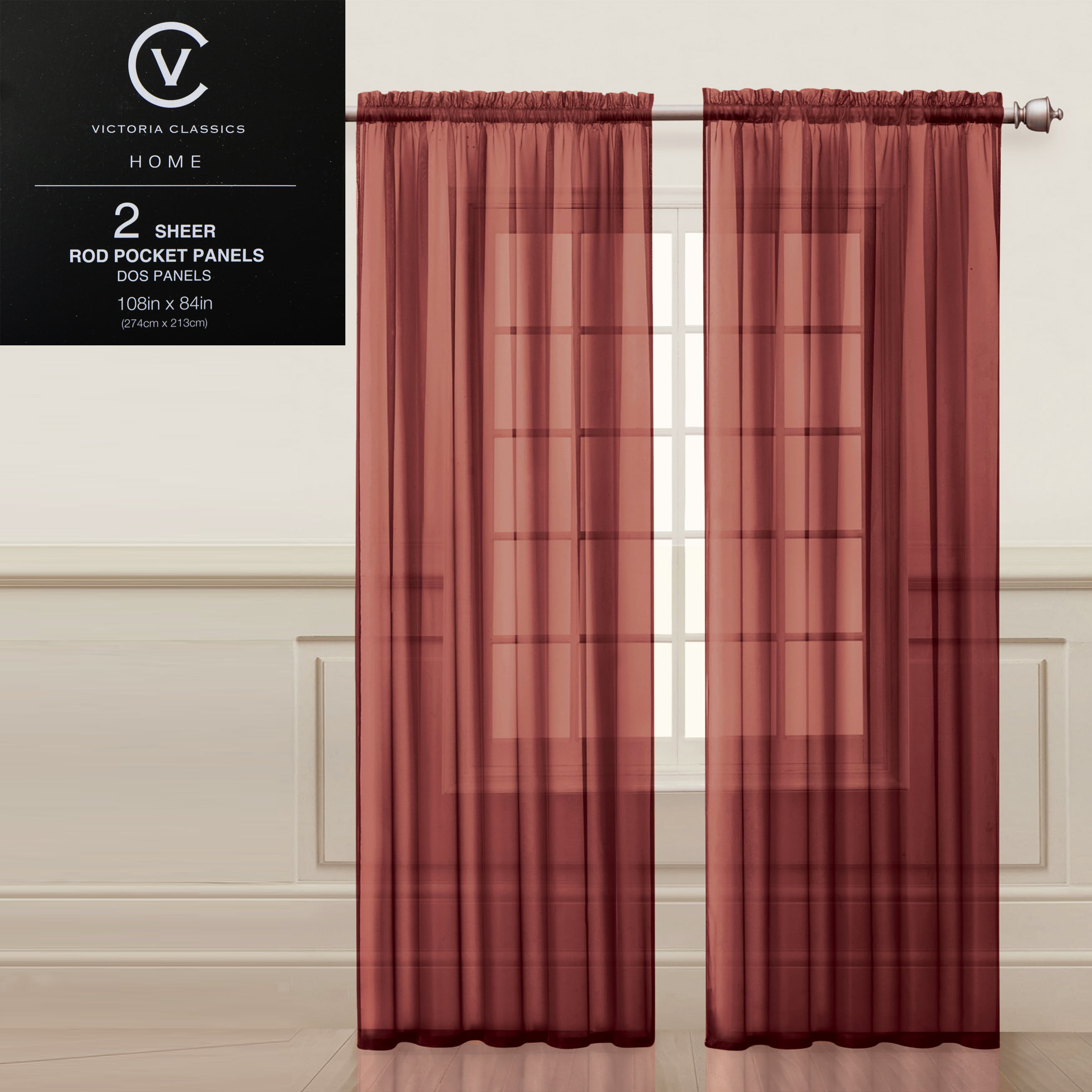 Blockout Red Golden Curtain Bedroom Door Fabric Valance Drapes Sheer Eyelet Rods 