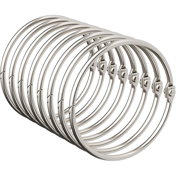 12 Pcs Shower Curtain Rings, Shower Curtain Hooks Rust Proof Shower Rings for Curtain, Silver Snap Joint Shower Curtain Clips