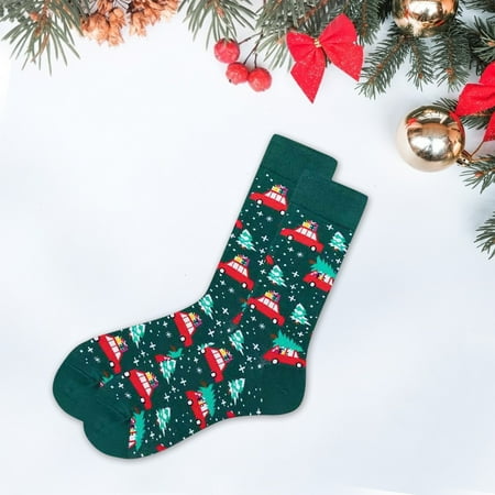 

Unisex Christmas Printed Socks Middle Tube Warm Socks Couple Socks
