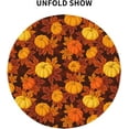 thumbnail image 5 of Thanksgiving Fall Round Tablecloth 60 Inch Autumn Pumpkin Tablecloth Waterproof Polyester Fallen Leaves Print Decorative Table Cloth for Holiday Kitchen Dining Room Outdoor Patio Party, 5 of 6
