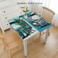 thumbnail image 2 of nygtbtfer Indoor/Outdoor Fabric Tablecloth - Blue and Green Soil Resistant, Repellent Fabric Tablecloths, 2 of 7