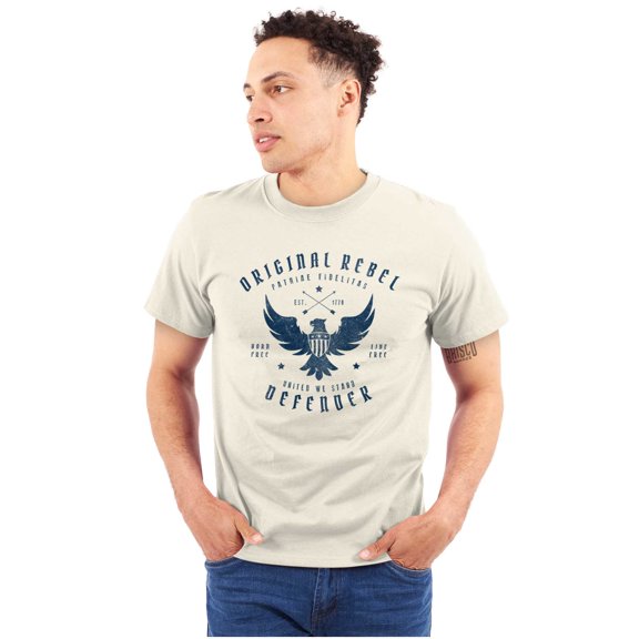 Rebel United Defender Patriotic Flag Men's Graphic T Shirt Tees Brisco Brands S