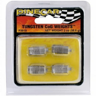 Pinewood Derby Weights Tungsten 3.25oz. Pinecar Power with Varied Sizes of Incremental Cylinders. Heavy with No Lead. by Rocket Box