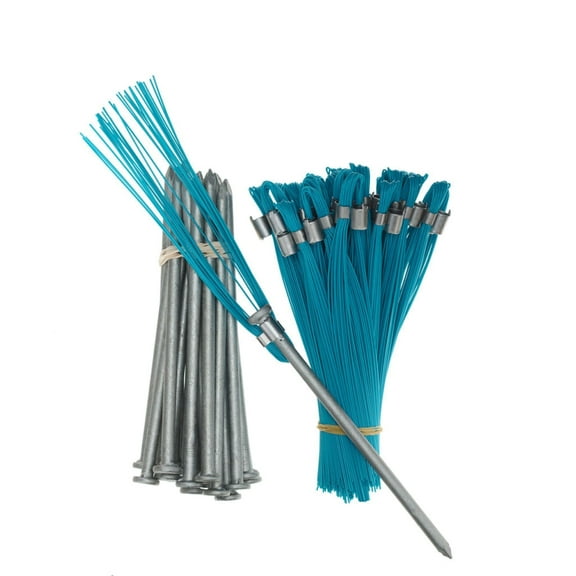 Trail Chasers 6 " Blue Sports and Survey Flag Markers with Heavy Duty Stakes 25 pack